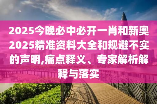 2025今晚必中必開一肖和新奧2025精準(zhǔn)資料大全和規(guī)避不實(shí)的聲明,痛點(diǎn)釋義、專家解析解釋與落實(shí)